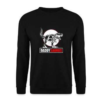 Daddy Saurus T-Rex Dinosaure Hommes Fête des Pères - Sweat-shirt Unisexe - noir - Devant - Alina (178cm) & Michal (187cm)
