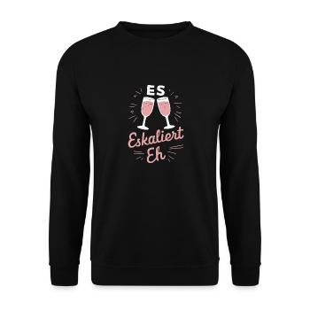 De toute façon, la situation s’intensifie ! – Coupe à Happy - Sweat-shirt Unisexe - noir - Devant - Alina (178cm) & Michal (187cm)