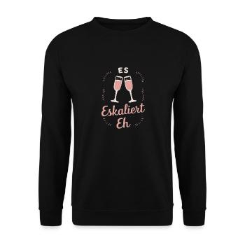 De toute façon, la situation s’intensifie ! – Coupe à Happy - Sweat-shirt Unisexe - noir - Devant - Alina (178cm) & Michal (187cm)