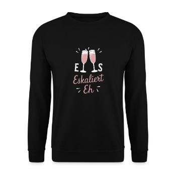 De toute façon, la situation s’intensifie ! – Coupe à Happy - Sweat-shirt Unisexe - noir - Devant - Alina (178cm) & Michal (187cm)