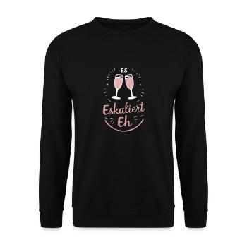 De toute façon, la situation s’intensifie ! – Coupe à Happy - Sweat-shirt Unisexe - noir - Devant - Alina (178cm) & Michal (187cm)