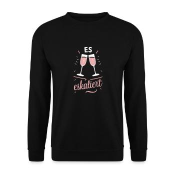 De toute façon, la situation s’intensifie ! – Coupe à Happy - Sweat-shirt Unisexe - noir - Devant - Alina (178cm) & Michal (187cm)