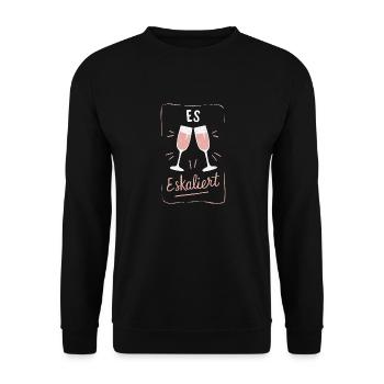 De toute façon, la situation s’intensifie ! – Coupe à Happy - Sweat-shirt Unisexe - noir - Devant - Alina (178cm) & Michal (187cm)