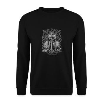 Schildmaid Valhalla Design Nordische Mythologie - Unisex Pullover - Schwarz - Vorne - Alina (178cm) & Michal (187cm)