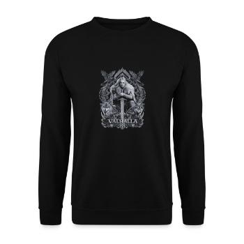 Schildmaid Valhalla Design Nordische Mythologie - Unisex Pullover - Schwarz - Vorne - Alina (178cm) & Michal (187cm)