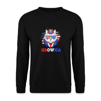 Vierter Juli Nationalfarben Nationalfeiertag USA - Unisex Pullover - Schwarz - Vorne - Alina (178cm) & Michal (187cm)