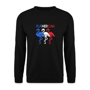 Vierter Juli Nationalfarben Nationalfeiertag USA - Unisex Pullover - Schwarz - Vorne - Alina (178cm) & Michal (187cm)