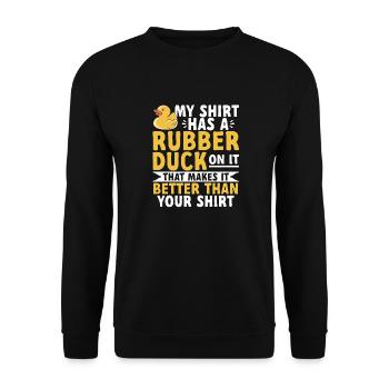 Rubber Duck Rubber Duck - Unisex Sweatshirt - black - Front - Alina (178cm) & Michal (187cm)