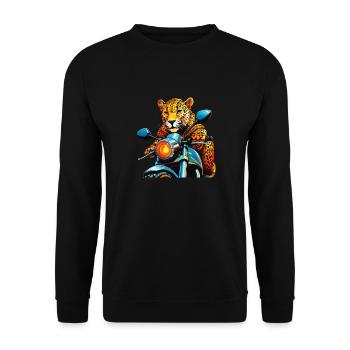 LEOPARD MOTORRAD - Unisex Pullover - Schwarz - Vorne - Alina (178cm) & Michal (187cm)