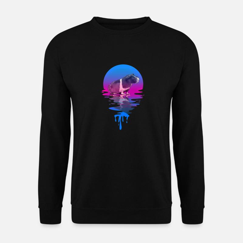 Sunset Skinny Pig - Unisex Pullover - Schwarz