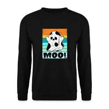 Costume d’Halloween Moo Cow Print - Sweat-shirt Unisexe - noir - Devant - Alina (178cm) & Michal (187cm)