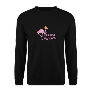 Flamingo Princess Gorgeous Crown Wading Bird Lover - Unisex Sweatshirt - black - Front - Alina (178cm) & Michal (187cm)