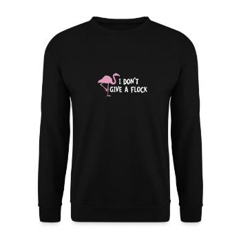 Je n’en ai rien à flouer T-Shirt - Drôle d’oiseau flamant rose - Sweat-shirt Unisexe - noir - Devant - Alina (178cm) & Michal (187cm)