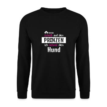 Hund Prinz Hundeschule Hundeliebe Hundeliebhaber - Unisex Pullover - Schwarz - Vorne - Alina (178cm) & Michal (187cm)