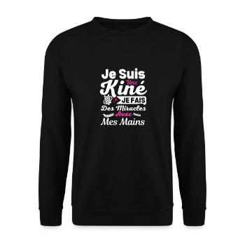 Je Suis Kinésithérapeute je fais des miracles - Sweat-shirt Unisexe - noir - Devant - Alina (178cm) & Michal (187cm)