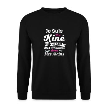 Je Suis Kinésithérapeute je fais des miracles - Sweat-shirt Unisexe - noir - Devant - Alina (178cm) & Michal (187cm)
