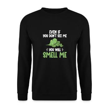 fart farting farting farting - Unisex Sweatshirt - black - Front - Alina (178cm) & Michal (187cm)