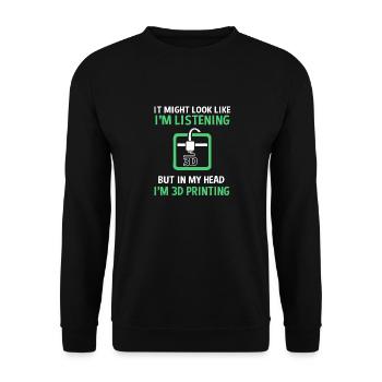 3D Printing Printing Prototype - Unisex Sweatshirt - black - Front - Alina (178cm) & Michal (187cm)
