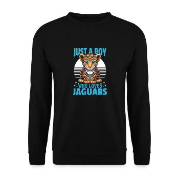 Drôle d’animal jaguar juste un garçon qui aime les jaguars - Sweat-shirt Unisexe - noir - Devant - Alina (178cm) & Michal (187cm)