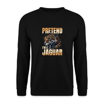 Drôle de Jaguar Animal Prétendre que je suis un Jaguar - Sweat-shirt Unisexe - noir - Devant - Alina (178cm) & Michal (187cm)