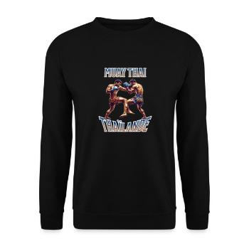 Muay thai , Boxe thaïlandaise - Sweat-shirt Unisexe - noir - Devant - Alina (178cm) & Michal (187cm)