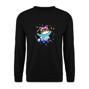 TIM - Beau nom de garçon avec un raton laveur mignon - Sweat-shirt Unisexe - noir - Devant - Alina (178cm) & Michal (187cm)