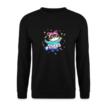 THEES - Beau nom de garçon avec un raton laveur mignon - Sweat-shirt Unisexe - noir - Devant - Alina (178cm) & Michal (187cm)