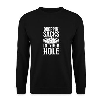 Cornhole Team Bean Bag Player - Unisex Sweatshirt - black - Front - Alina (178cm) & Michal (187cm)