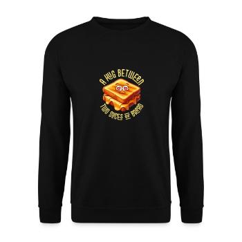 A Hug Between Two Slices Of Bread Grilled Cheese S - Unisex Sweatshirt - black - Front - Alina (178cm) & Michal (187cm)