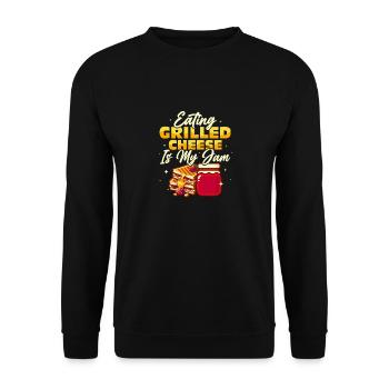Manger du fromage grillé est mon sandwich à la confiture - Sweat-shirt Unisexe - noir - Devant - Alina (178cm) & Michal (187cm)