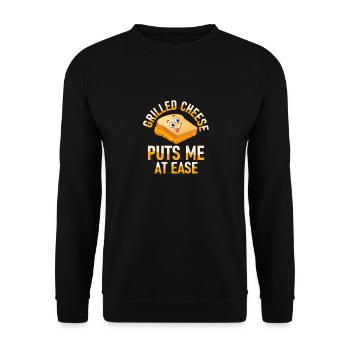 Grilled Cheese Puts Me At Ease Food Sandwich - Unisex Sweatshirt - black - Front - Alina (178cm) & Michal (187cm)