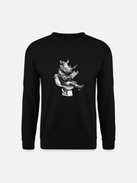 Rhino on toilet - Unisex Sweatshirt - black