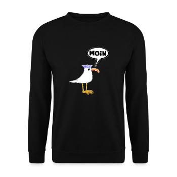 Moin Seagull Rubber Boots Boots Speech Bubble - Unisex Sweatshirt - black - Front - Alina (178cm) & Michal (187cm)