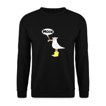 moin moin seagull rubber boots boots - Unisex Sweatshirt - black - Front - Alina (178cm) & Michal (187cm)