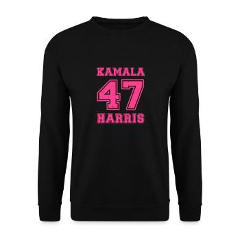 Kamala Harris, 47e présidente des États-Unis - Sweat-shirt Unisexe - noir - Devant - Alina (178cm) & Michal (187cm)