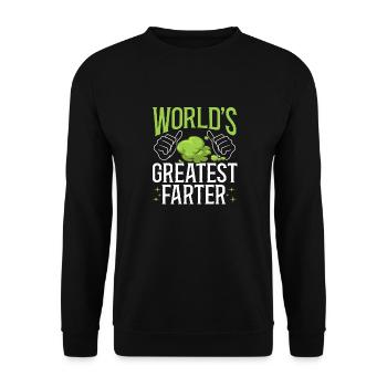 fart farting farting farting - Unisex Sweatshirt - black - Front - Alina (178cm) & Michal (187cm)