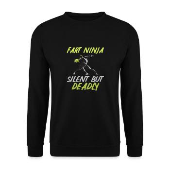Furz Furzen Pupsen - Unisex Pullover - Schwarz - Vorne - Alina (178cm) & Michal (187cm)