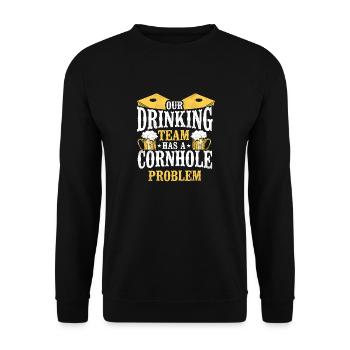 Cornhole Team Bean Bag Player - Unisex Sweatshirt - black - Front - Alina (178cm) & Michal (187cm)