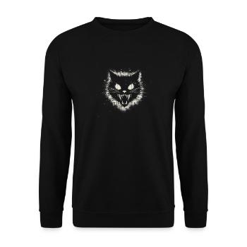 Creepy Goth Cat, Horror Cat, Weirdcore Cat - Unisex Sweatshirt - black - Front - Alina (178cm) & Michal (187cm)