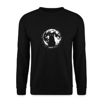 Creepy Goth Cat, Horror Cat, Weirdcore Cat - Unisex Sweatshirt - black - Front - Alina (178cm) & Michal (187cm)