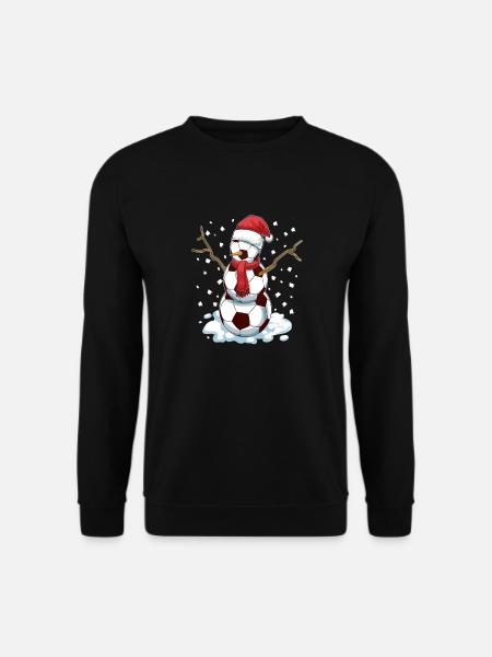 Funny Christmas Soccer Balls Santa Snowman - Unisex Sweatshirt - black