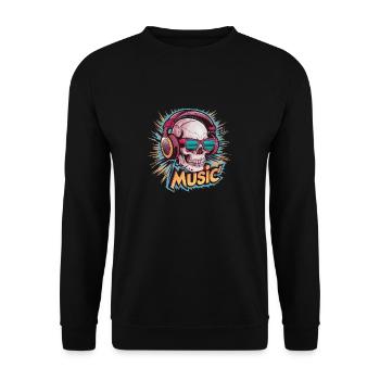 Coole Kopfhörer Musikliebhaber - Unisex Pullover - Schwarz - Vorne - Alina (178cm) & Michal (187cm)