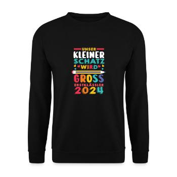 Parents : Scolaire, Enfant, École primaire, Première année, Inscription - Sweat-shirt Unisexe - noir - Devant - Alina (178cm) & Michal (187cm)