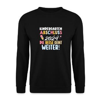 1 Grade School Child Back to School Kindergarten Kita E - Unisex Sweatshirt - black - Front - Alina (178cm) & Michal (187cm)