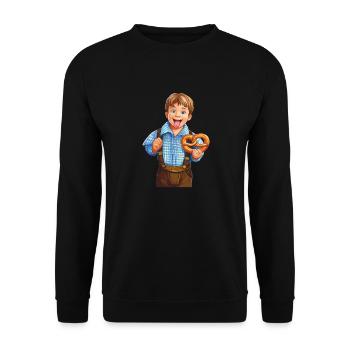 KIND JUNGE BRETZEL - Unisex Pullover - Schwarz - Vorne - Alina (178cm) & Michal (187cm)