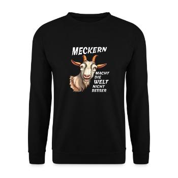 GOAT COMPLAINING DOESN'T MAKE THE WORLD BETTER - Unisex Sweatshirt - black - Front - Alina (178cm) & Michal (187cm)