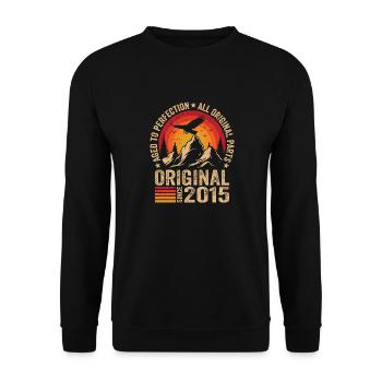 Original 2015 Vintage 2015 Anniversary 2015 Retro - Unisex Sweatshirt - black - Front - Alina (178cm) & Michal (187cm)