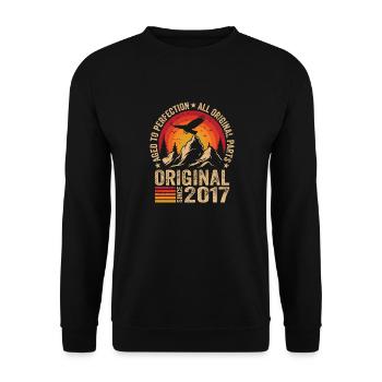 Original 2017 Vintage 2017 Anniversary 2017 Retro - Unisex Sweatshirt - black - Front - Alina (178cm) & Michal (187cm)
