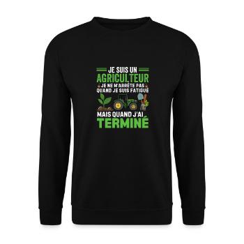 Fermier Tracteur Fermiers Je Suis Agriculteur - Sweat-shirt Unisexe - noir - Devant - Alina (178cm) & Michal (187cm)