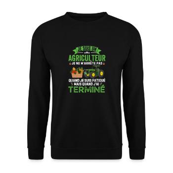 Fermier Tracteur Fermiers Je Suis Agriculteur - Sweat-shirt Unisexe - noir - Devant - Alina (178cm) & Michal (187cm)
